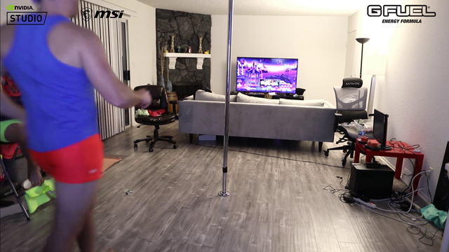 Will Neff does a pole dance routine to WAP