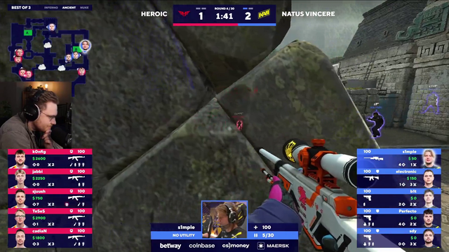 s1mple 4k vs Heroic