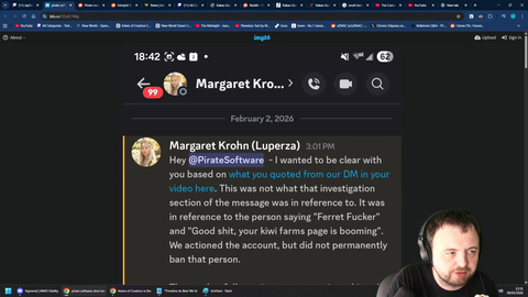 PirateSoftware gets called a Ferret Fu**er and wants them banned