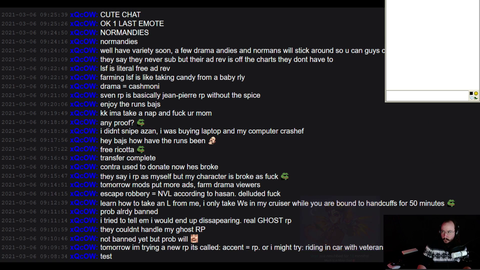 xqc logs on gta rp drama