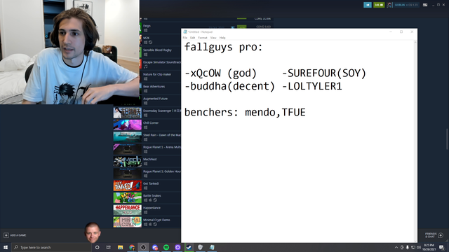 xqc and league players