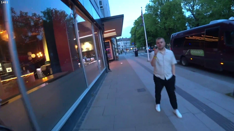 100 meters till the next paid actor. Knut paid at least 200 actors for this walk stream