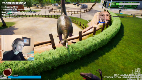 xQc loses to dinosaurs