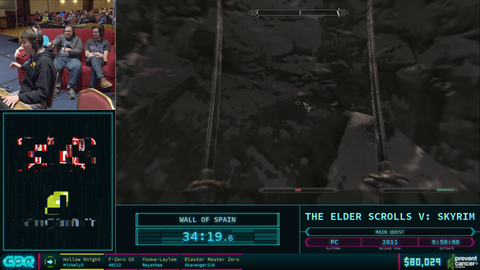 AGDQ Skyrim run turns bad: enables god mode