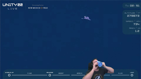 Questionable phrasing during Richard Branson's spaceflight