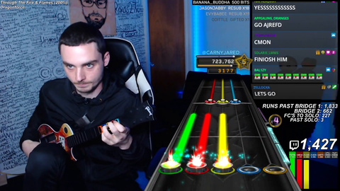 CarnyJared full combos Through The Fire and Flames on 200% speed