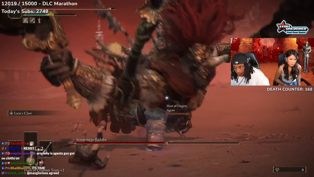 Agent's reaction to Radahn's Phase 2 Meteor