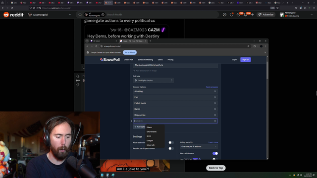 Asmongold responds to people calling his audience right wing