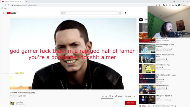 Forsen reacts to Eminem's diss track against him