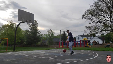 lamont plays basketball by himself