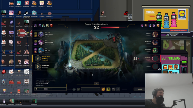 Forsen unintentionally trolling his LOL super team in pro scrims before the game even starts