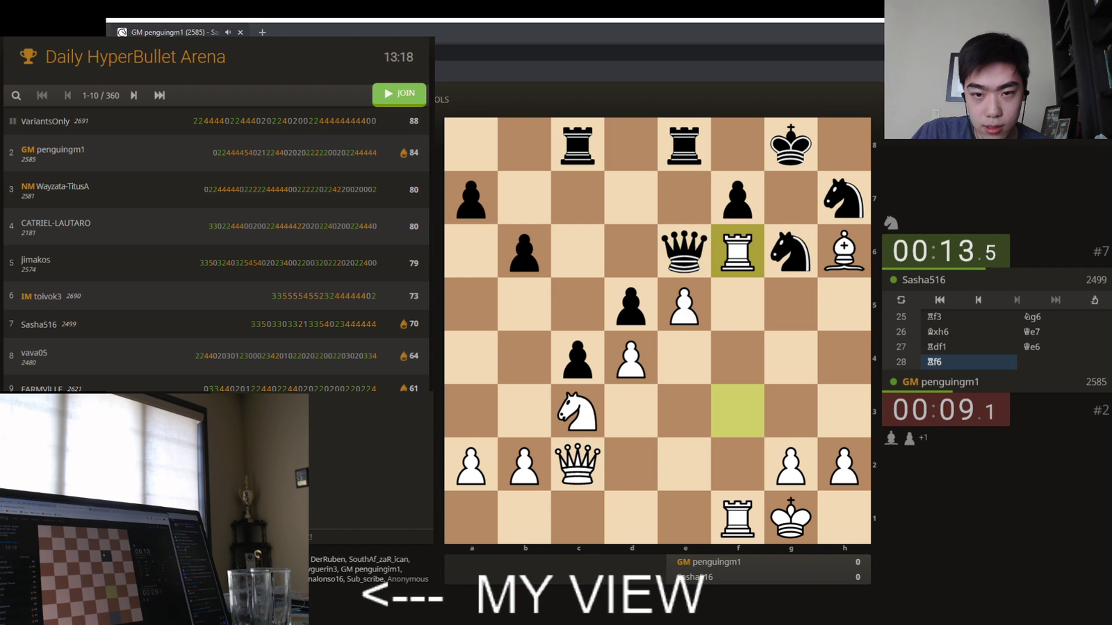 PenguinGM wins Ultrabullet game while playing Blindfolded