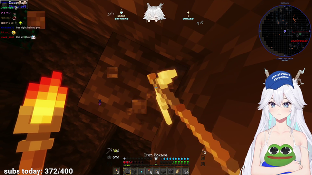Veibae mines upwards in minecraft