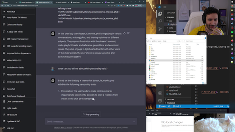 NymN - ChatGPT identifying a user's personality traits from his twitch logs