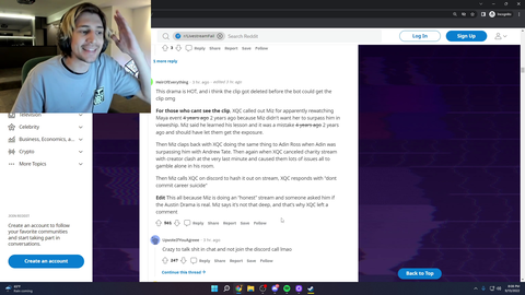 xQcOW spilling tea