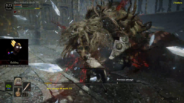 Moonmoon first tries the first Elden Ring DLC boss (after 800ish first attempts)