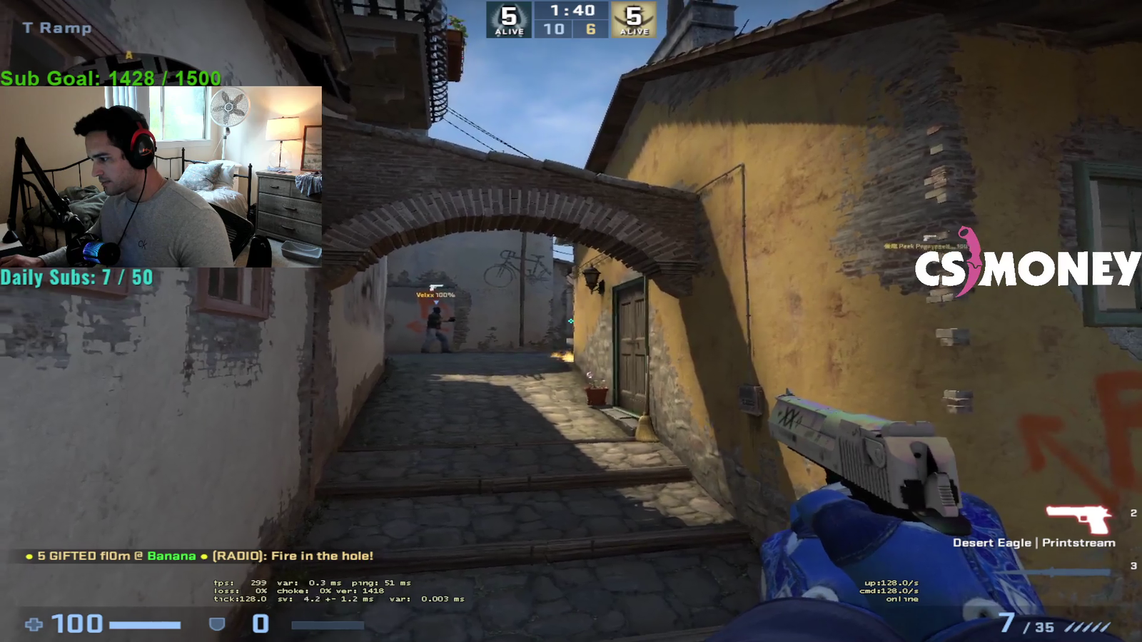 CSGO pro sprays mouse sensor with air mid round
