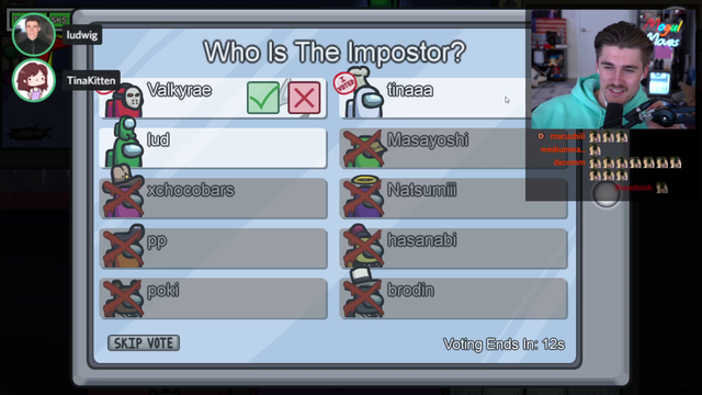 Ludwig confidently votes out the killer