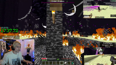 xQc breaks his Minecraft Trio Record (17.45) and is in the TOP 5 of the World