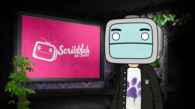 Scribbleh goes to check out the alarm coming from outside.