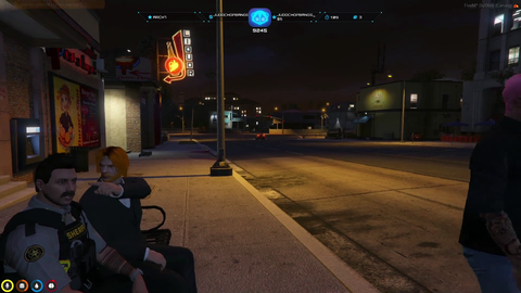 Kyle and Bench guy have a friendly conversation