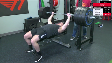 Tyler1 vs 415lbs on the bench