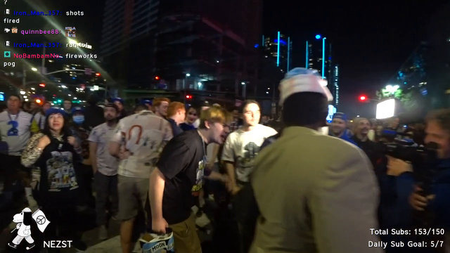 Fireworks Fall on Streamer in Los Angeles