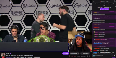 BLOU has been streaming other people's content for hours while away, with the only addition being a still image of his facecam