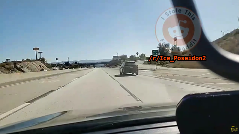 EBZ missed his exit so he backs up on the freeway