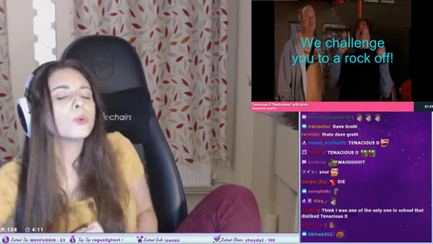 Anita squeezes her hog