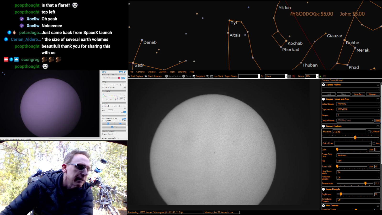 Mercury is transiting the Sun right now. Bonus flare.