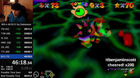 Weegee gets new WR in SM64 70 Star - 46:58