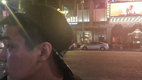 Streamer's first time busking in Hollywood interrupted by a police chase accident