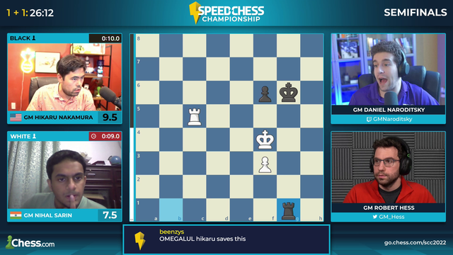 Hikaru swindles Nihal in a drawn endgame