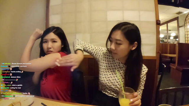 Chinese girl tries Korean meat