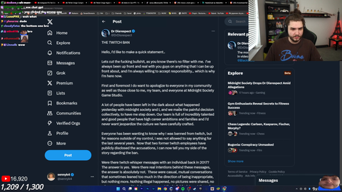 Sennyk4 finds Dr. Disrespect edited his newest tweet