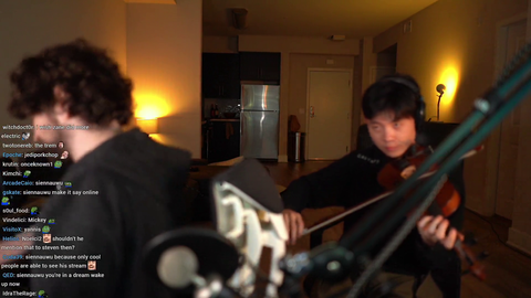Albert and Destiny playing music together (improv)