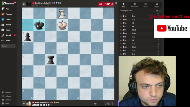 Hans wins vs Danya with .01 on the clock