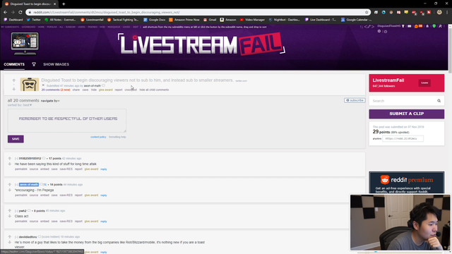 Disguised Toast responds to people calling him attention seeking