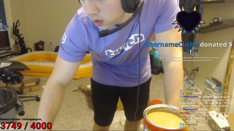 Viewer sends Mizkif a pool and 6 gallons of peanut butter, then links this clip...