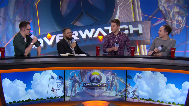 Charles from Chuck E Cheese interrupts Overwatch World Cup desk