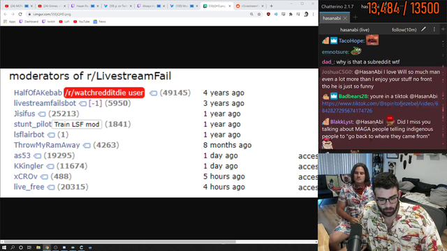 a chatter shows a tiktok with hasan, he gets away with it