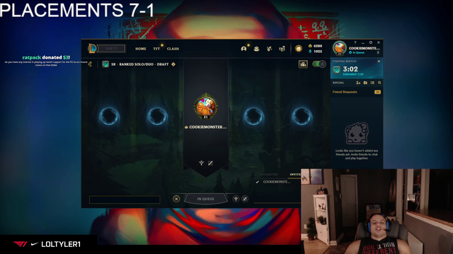 T1 gets supported on his Challenger Support grind