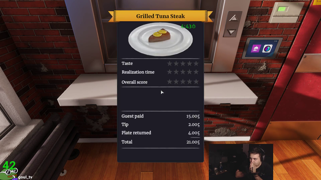 After 45 minutes and many resets Poke finally cooks a good tuna steak and is ready for the next dish