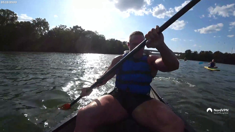 Knut goes full Viking mode in a canoe in Texas