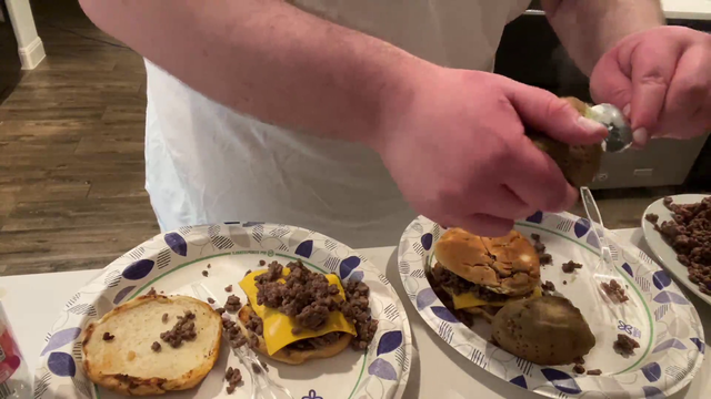 Bean peels his baked potatoes....