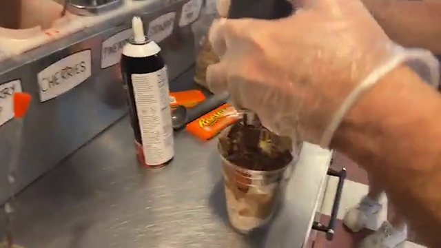 Making the perfect icecream combo!