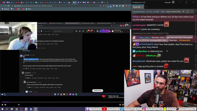 Hasan defends xQc