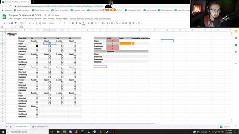 Elajjaz shows spreadsheet URL on stream during a multi-streamer sponsored segment