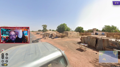 Google Street View car hitting a biker in Geoguessr